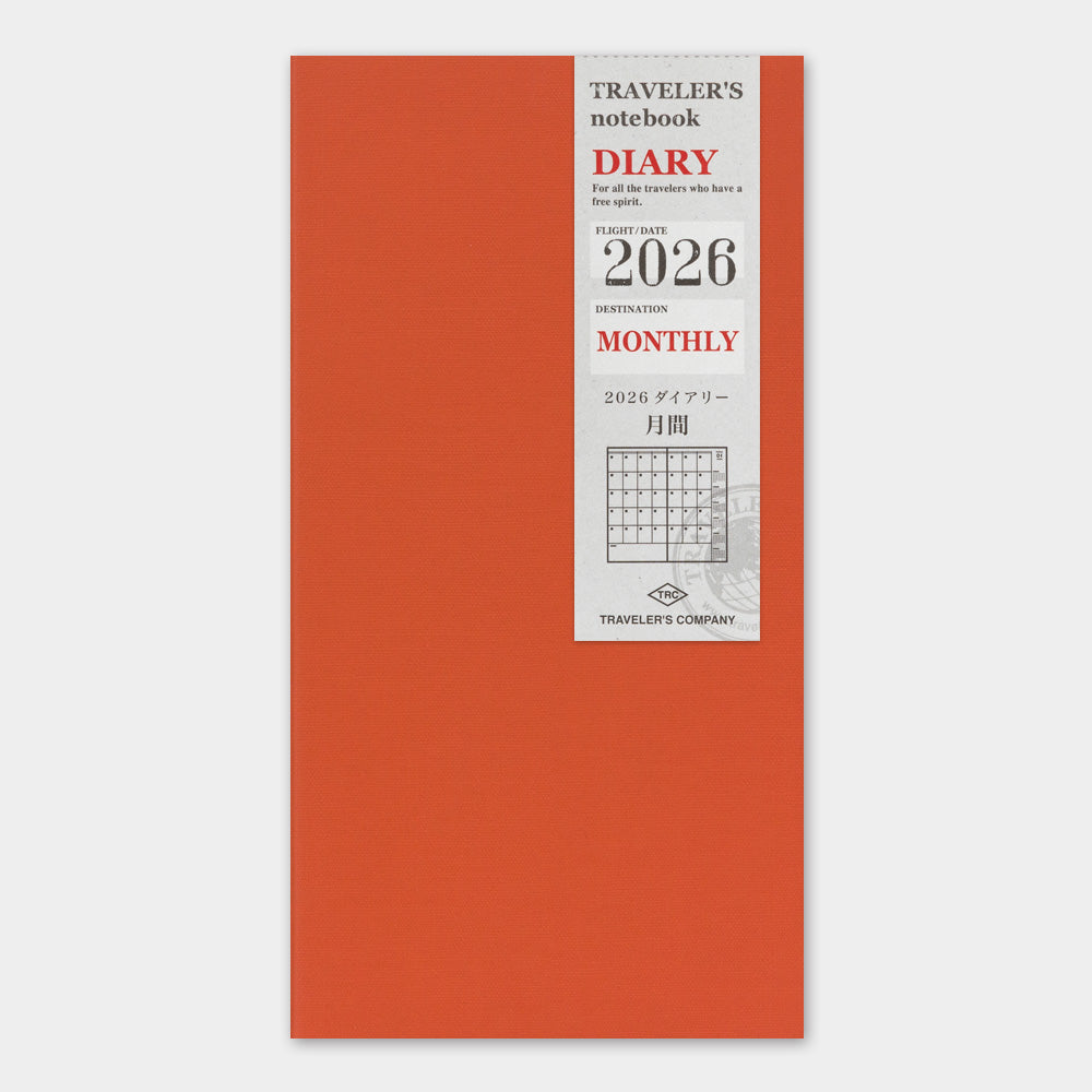 Traveler's Company Japan Midori Traveler's Notebook Refills 2026 TRAVELER'S Notebook Monthly Diary Refill - Regular Size by TRAVELER'S COMPANY