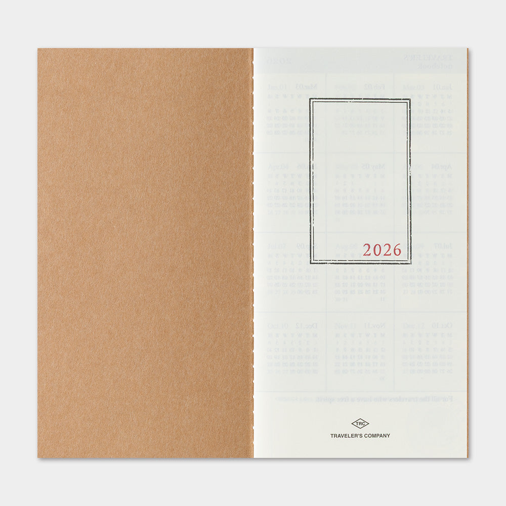 Traveler's Company Japan Midori Traveler's Notebook Refills 2026 TRAVELER'S Notebook Monthly Diary Refill - Regular Size by TRAVELER'S COMPANY