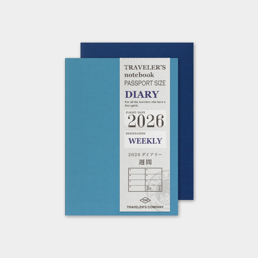 Traveler's Company Japan Midori Traveler's Notebook Refills 2026 TRAVELER'S Notebook Weekly Diary Refill - Passport Size by TRAVELER'S COMPANY