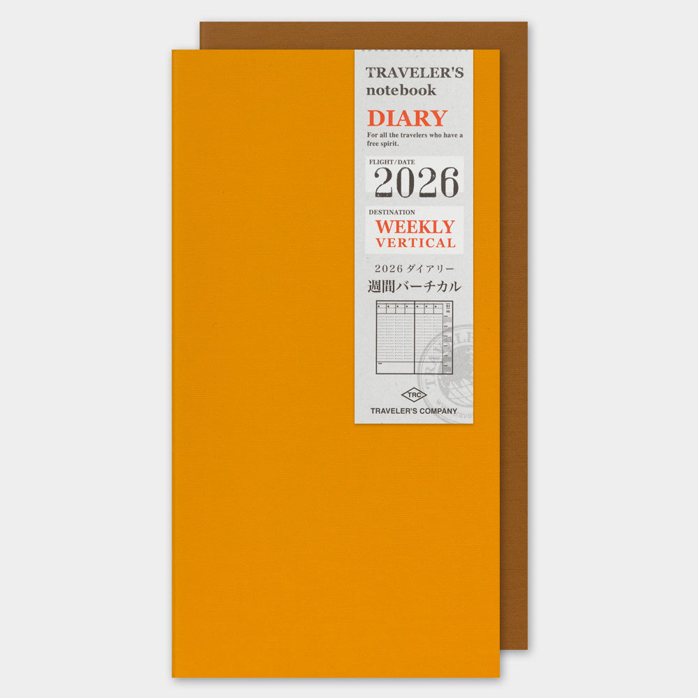 Traveler's Company Japan Midori Traveler's Notebook Refills 2026 TRAVELER'S Notebook Weekly Vertical Diary Refill - Regular Size by TRAVELER'S COMPANY