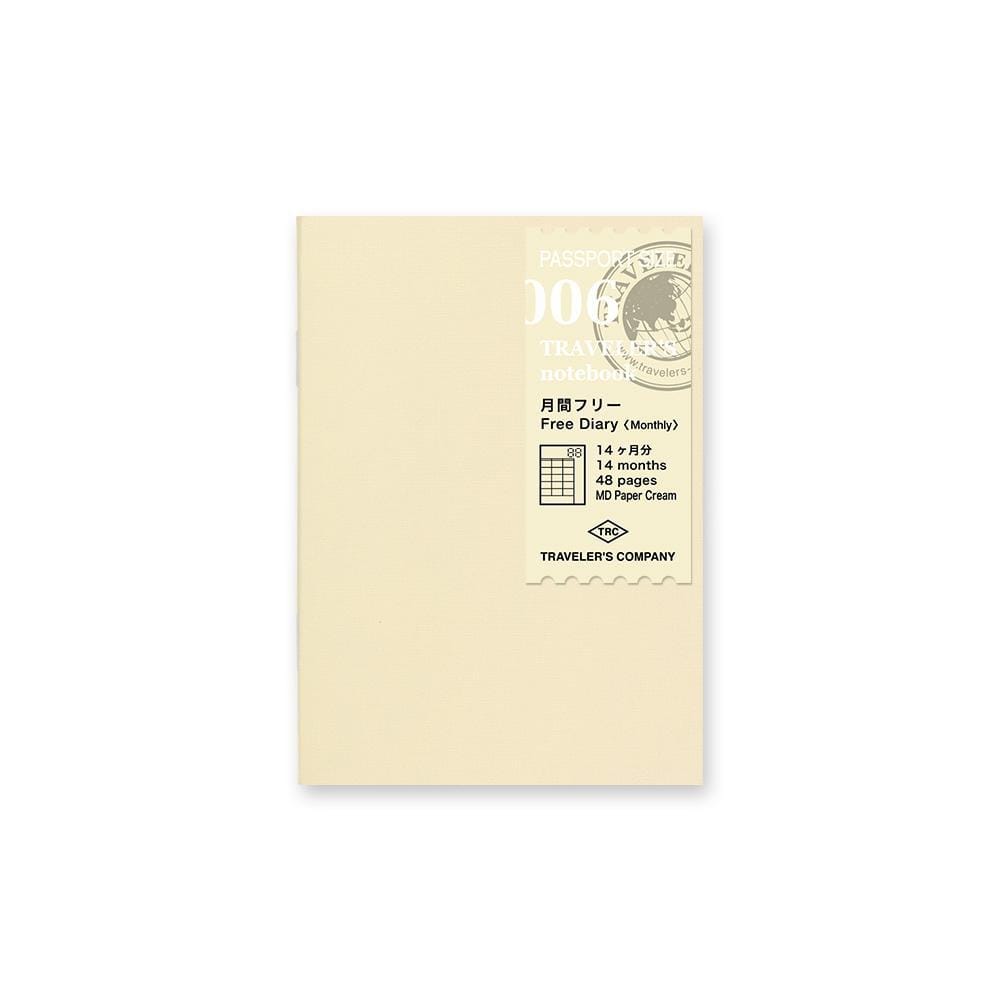 Traveler's Company Japan Midori Traveler's Notebook Refills 006 Traveler's Notebook Passport - Refill - Monthly Planner Diary Notebook