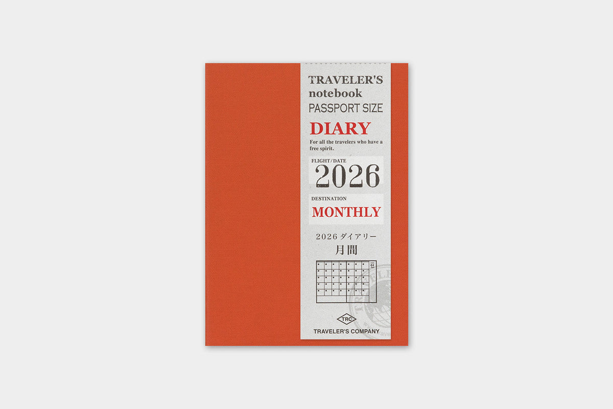 Traveler's Company Japan Midori Traveler's Notebook Refills 2026 TRAVELER'S Notebook Monthly Diary Refill - Passport Size by TRAVELER'S COMPANY