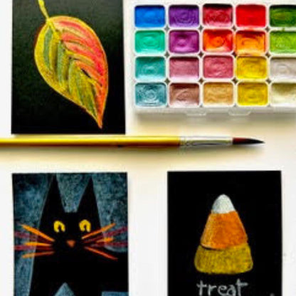 Metallic Watercolors: an ATC Workshop