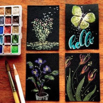 Metallic Watercolors: an ATC Workshop