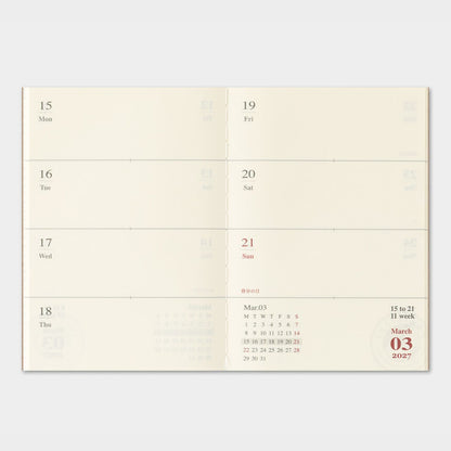 2027 TRAVELER'S DIARY PASSPORT SIZE WEEKLY