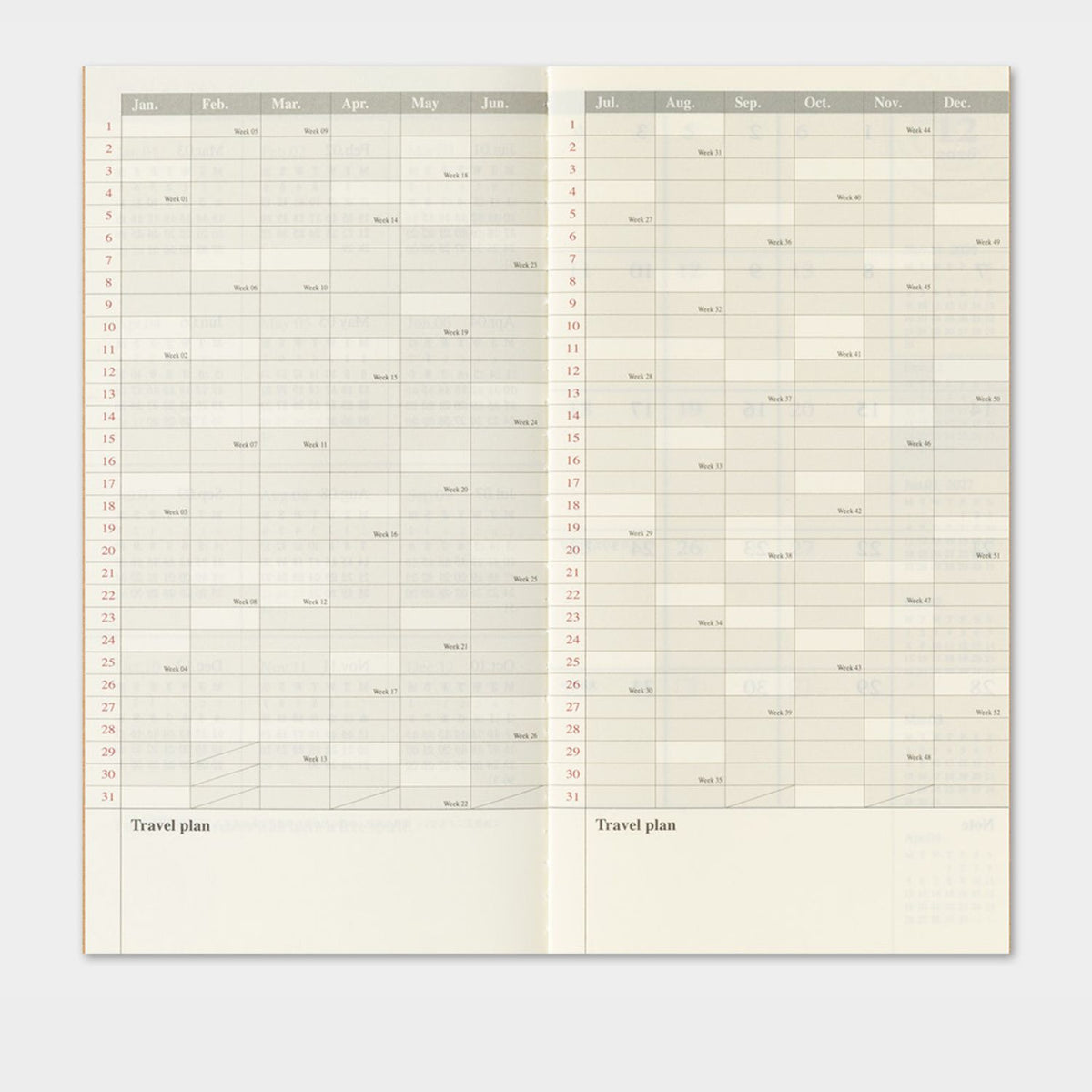 2027 TRAVELER'S DIARY WEEKLY and MEMO