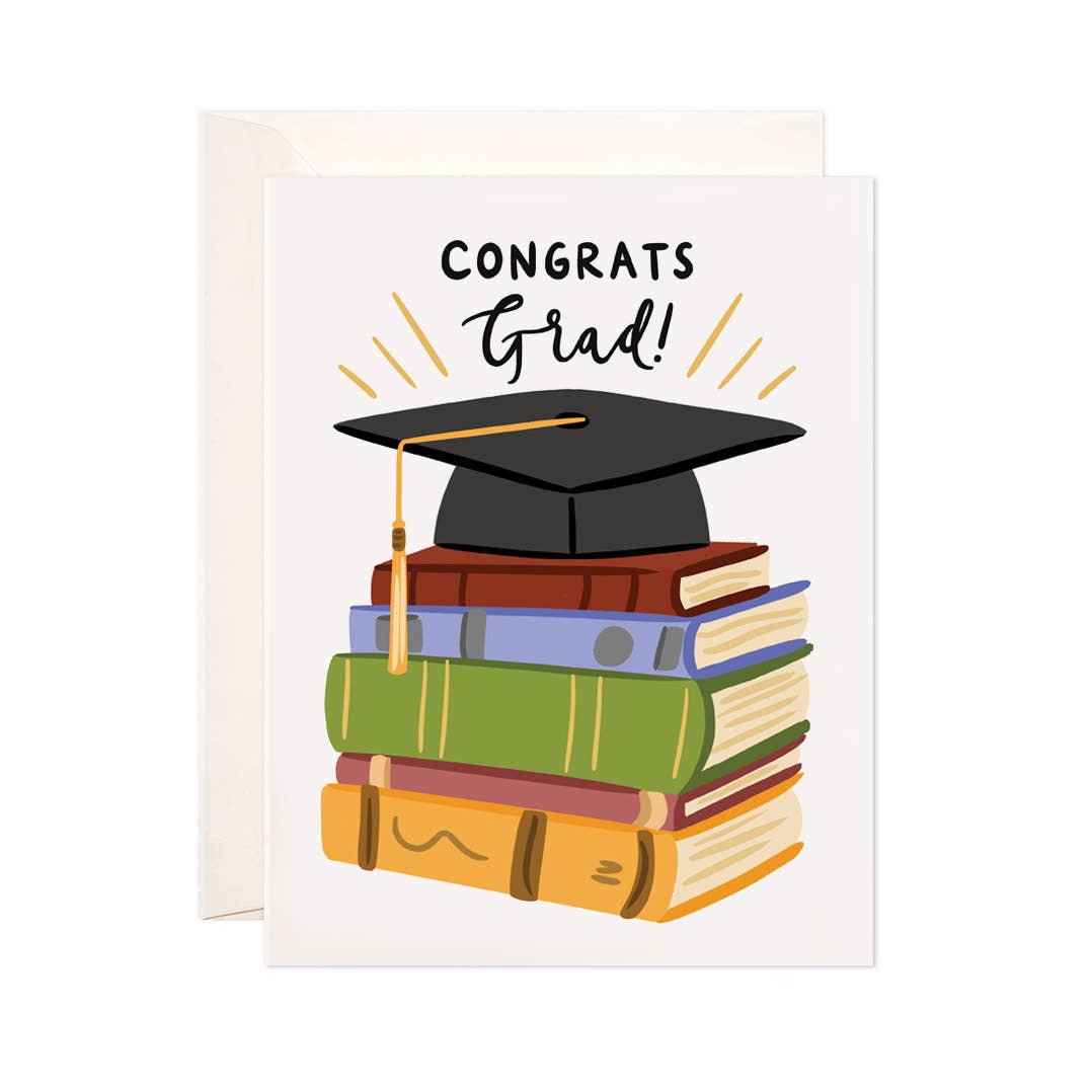 Grad Books Greeting Card - Graduation Gift