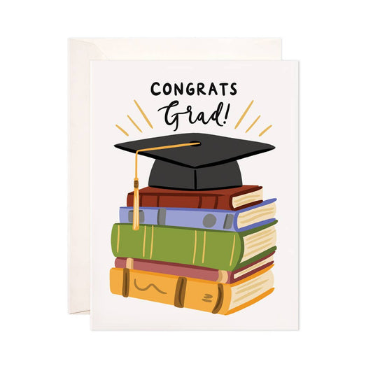 Grad Books Greeting Card - Graduation Gift