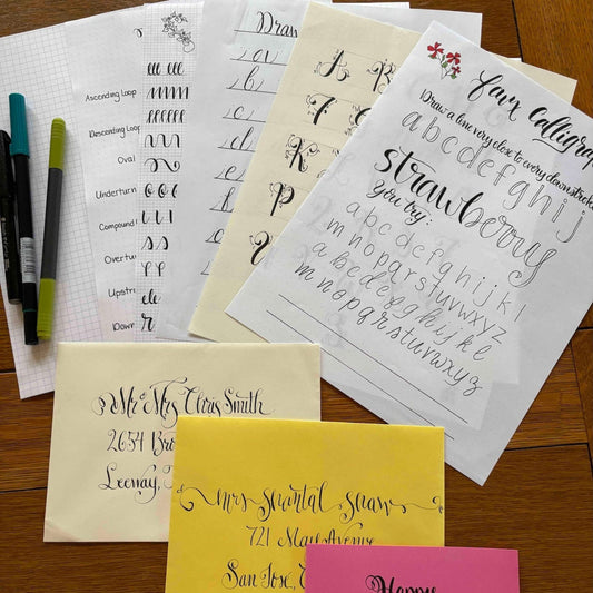The Paper Seahorse Classes Saturday April 4th 2026 1 - 4:30p Beginning Calligraphic Lettering