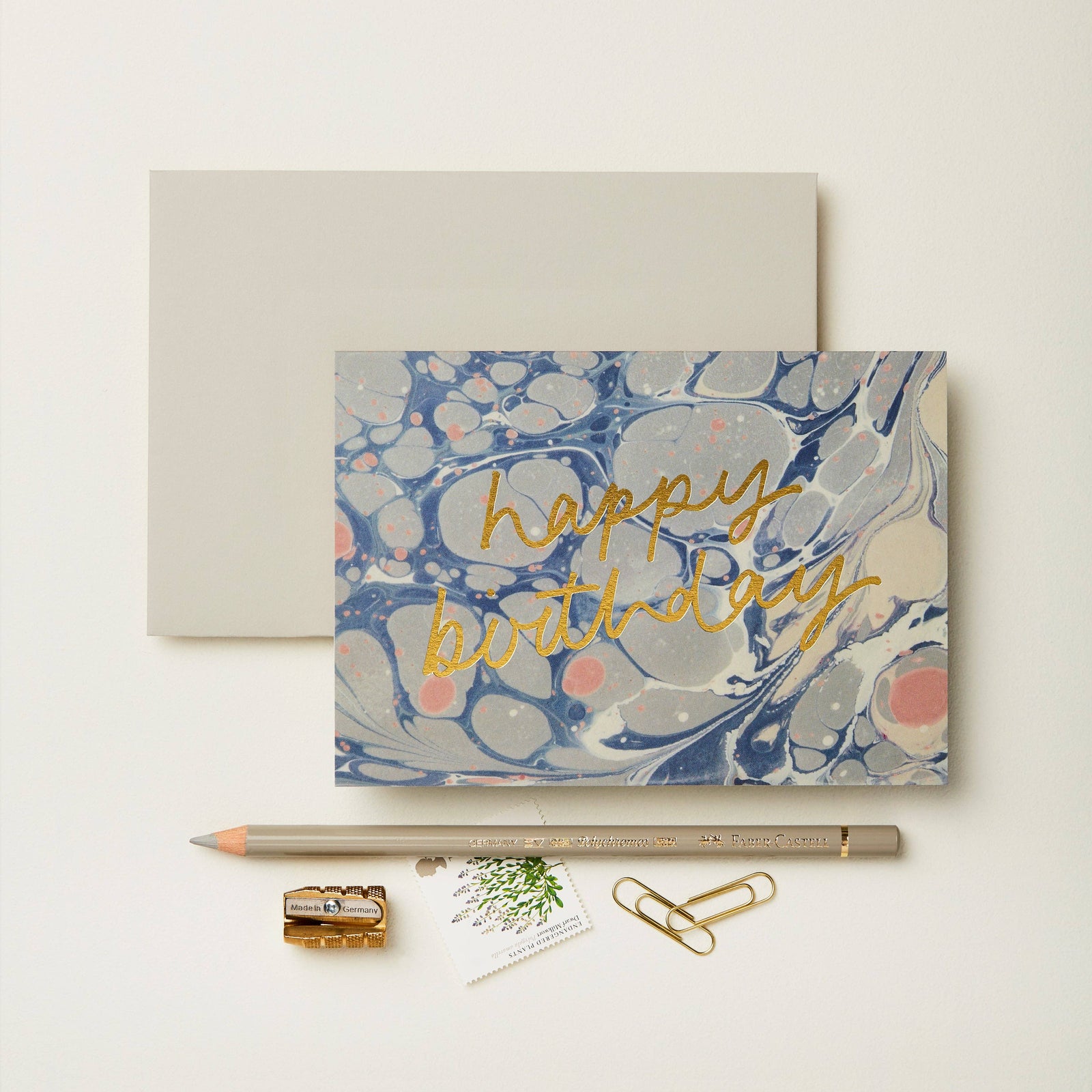 Wanderlust Paper Co Blue Marble 'Happy Birthday' Card