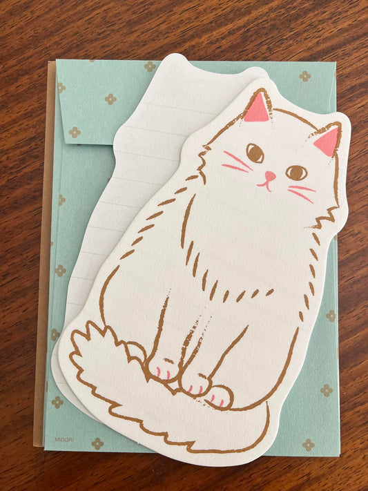 Midori Stationery Die Cut Cat Letter Writing Set