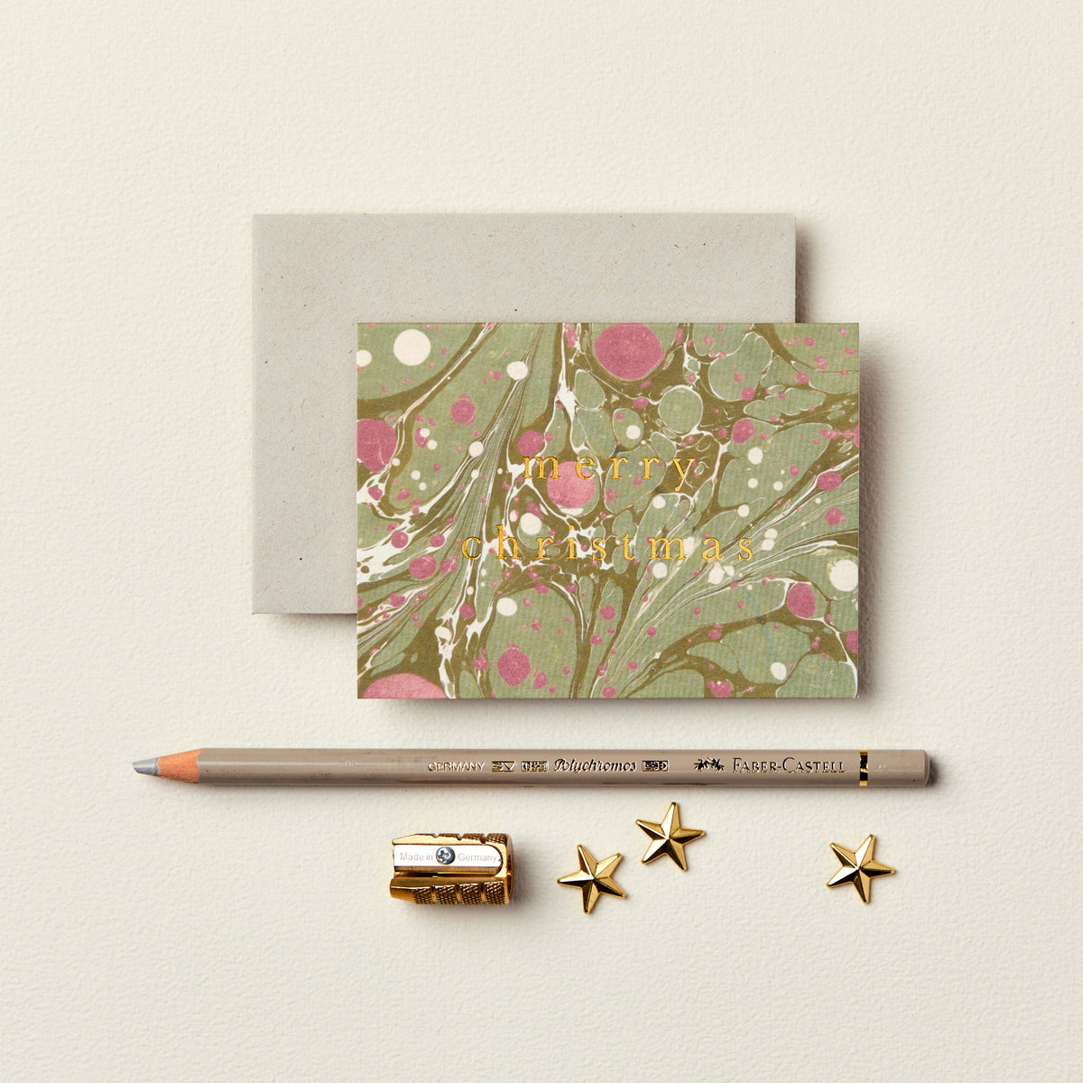 Wanderlust Paper Co Marble 'Merry Christmas' Mini Card