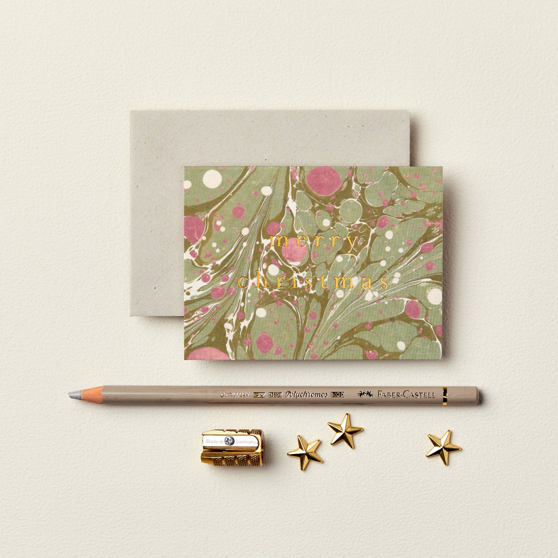 Wanderlust Paper Co Marble 'Merry Christmas' Mini Card