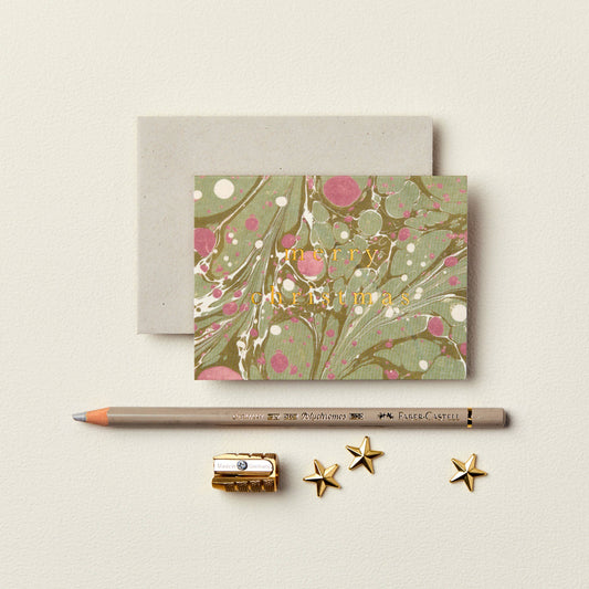 Wanderlust Paper Co Marble 'Merry Christmas' Mini Card
