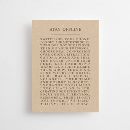 Anna Cosma STAY OFFLINE - SWITCH OFF YOUR PHONE... - POSTCARD