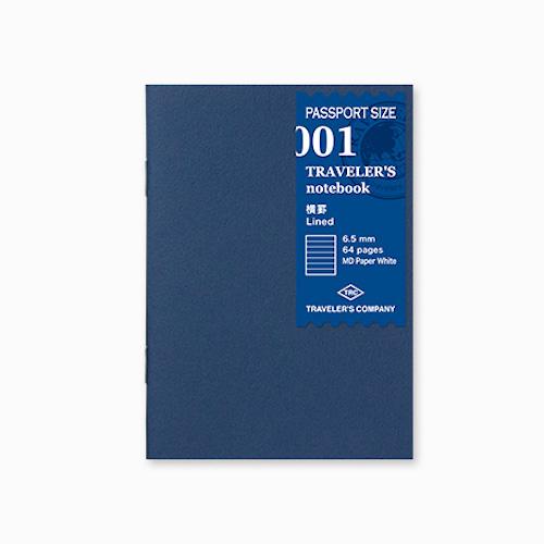P01 TRAVELER'S Notebook Passport  - Refill - Lined Notebook