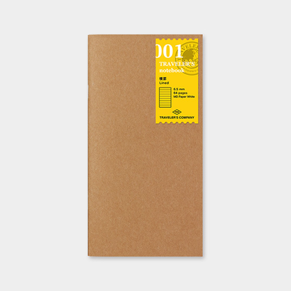 Traveler's Company Japan Midori Traveler's Notebook Refills 001 Traveler's Notebook Regular - Refill - Lined Notebook