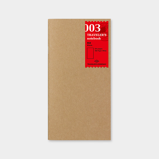 Traveler's Company Japan Midori Traveler's Notebook Refills 003 Traveler's Notebook Regular  - Refill - Blank Notebook