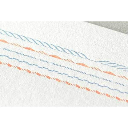 Midori Stationery Letterpress Letter Set - Frame Design with Blue Envelope