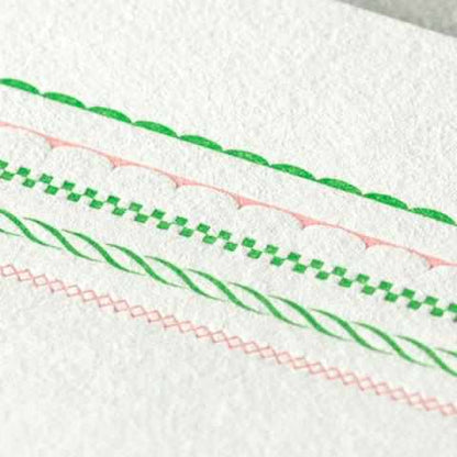 Midori Stationery Letterpress Letter Set - Frame Design with Pink Envelope