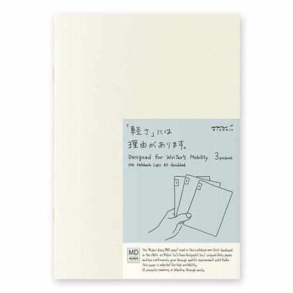 Midori Notebook MD Paper Notebook Light - A5 Grid - Set of 3