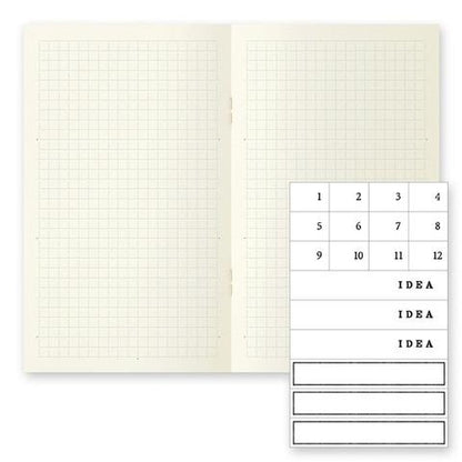 Midori Notebook MD Paper Notebook Light - B6 Slim Grid - Set of 3