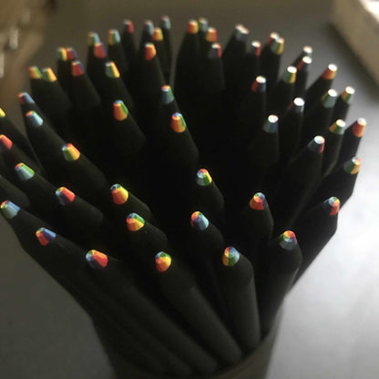 The Paper Seahorse Pencils Rainbow Pencil - 7 Colors in 1 - Ebony Stained Wood