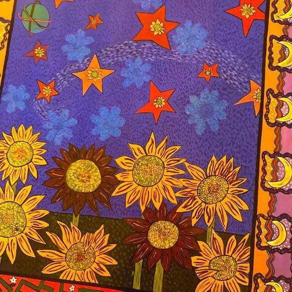 The Paper Seahorse print Sunflower + Stars The World of Gail Bell Posters